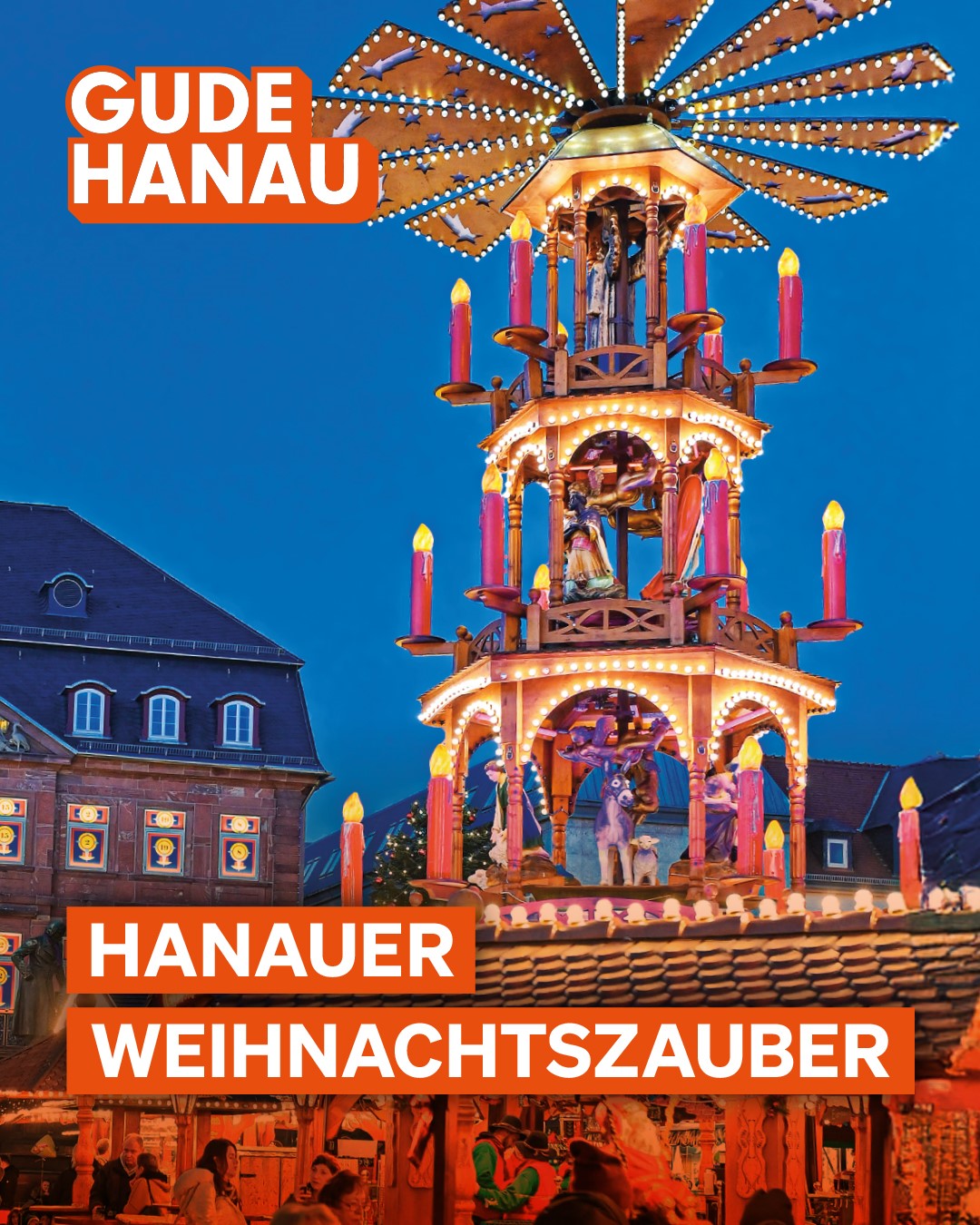 Große Pyramide auf dem Hanauer Weihnachtsmarkt